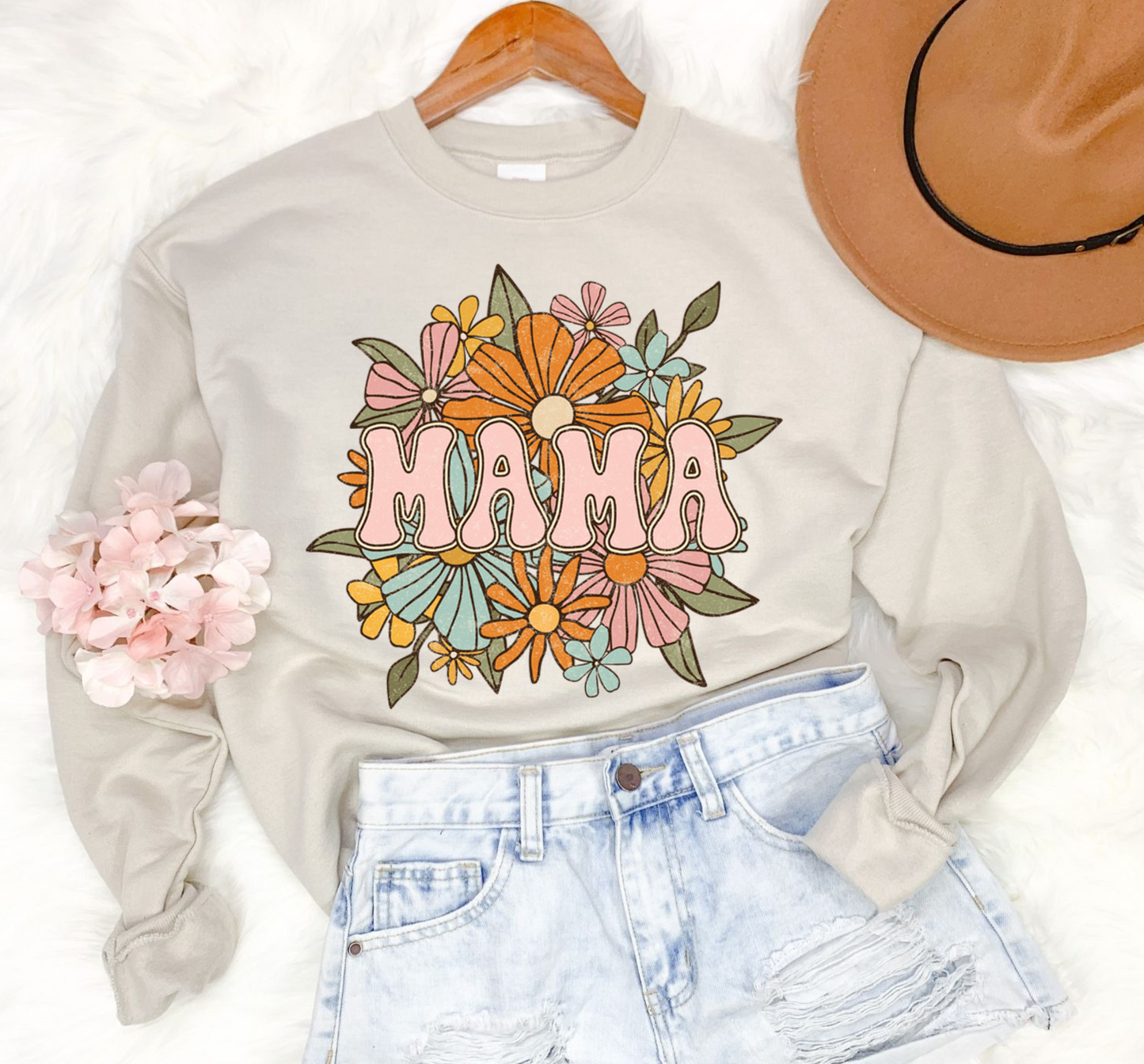 Mama Retro Flowers Sweatshirt