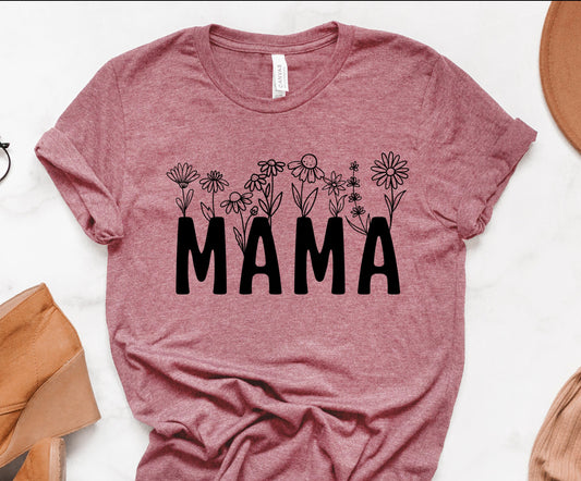 Mama With Flowers Tee