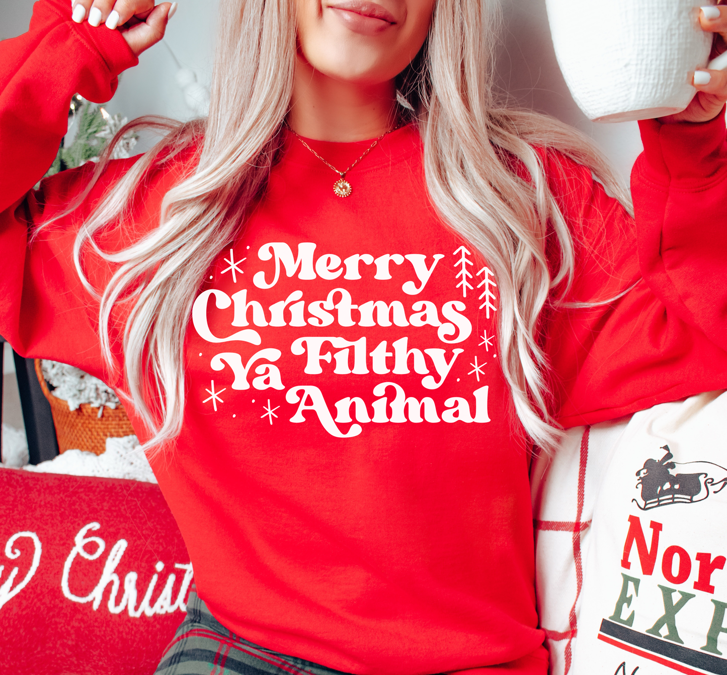 Merry Christmas Ya Filthy Animal Sweatshirt