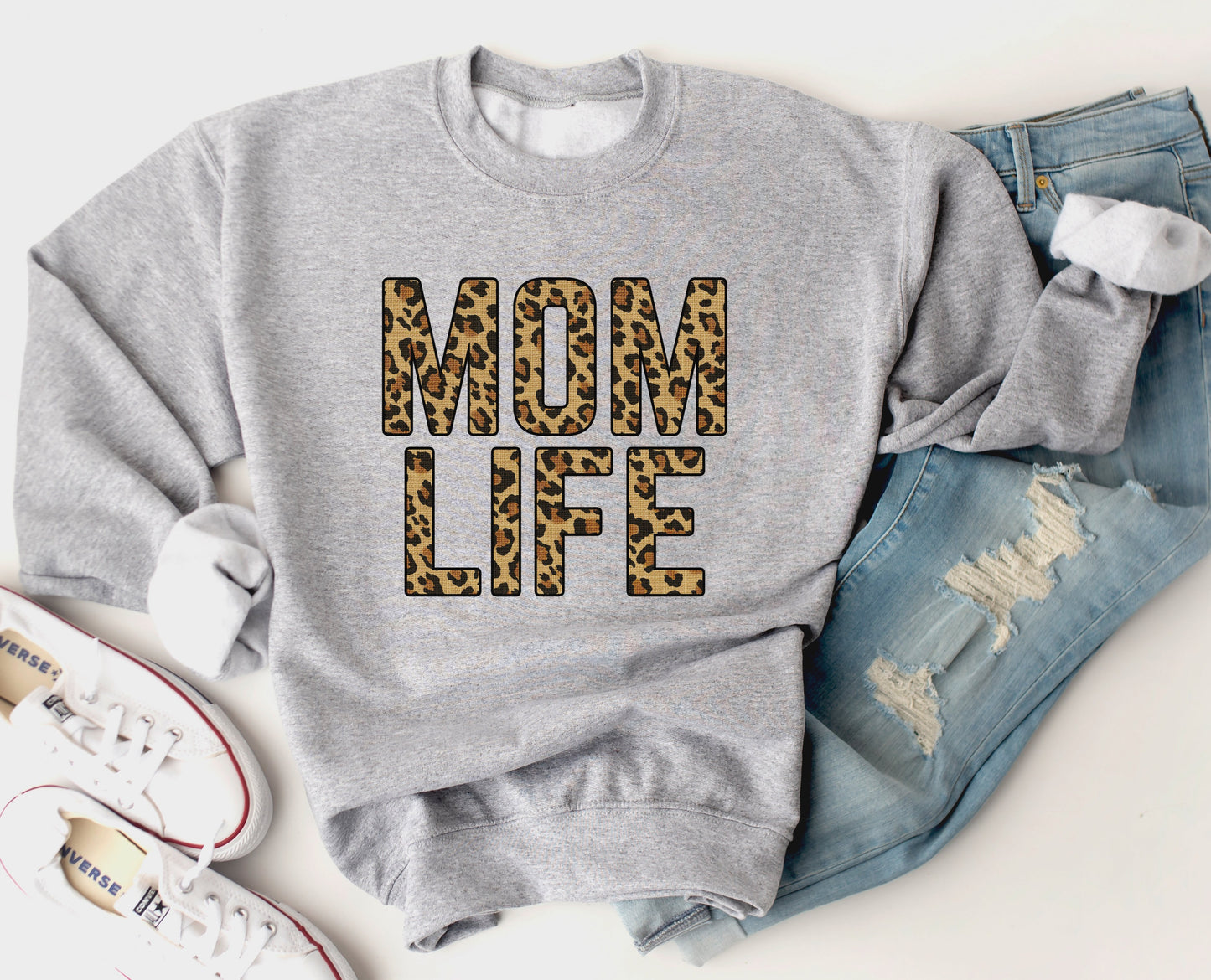Mom Life Leopard Sweatshirt