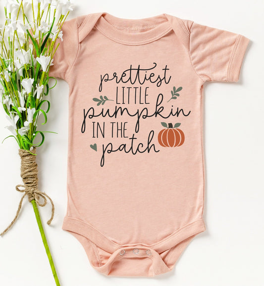 Prettiest Little Pumpkin In The Patch Kids Tee/Bodysuit
