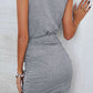 Grey Drawstring Dress