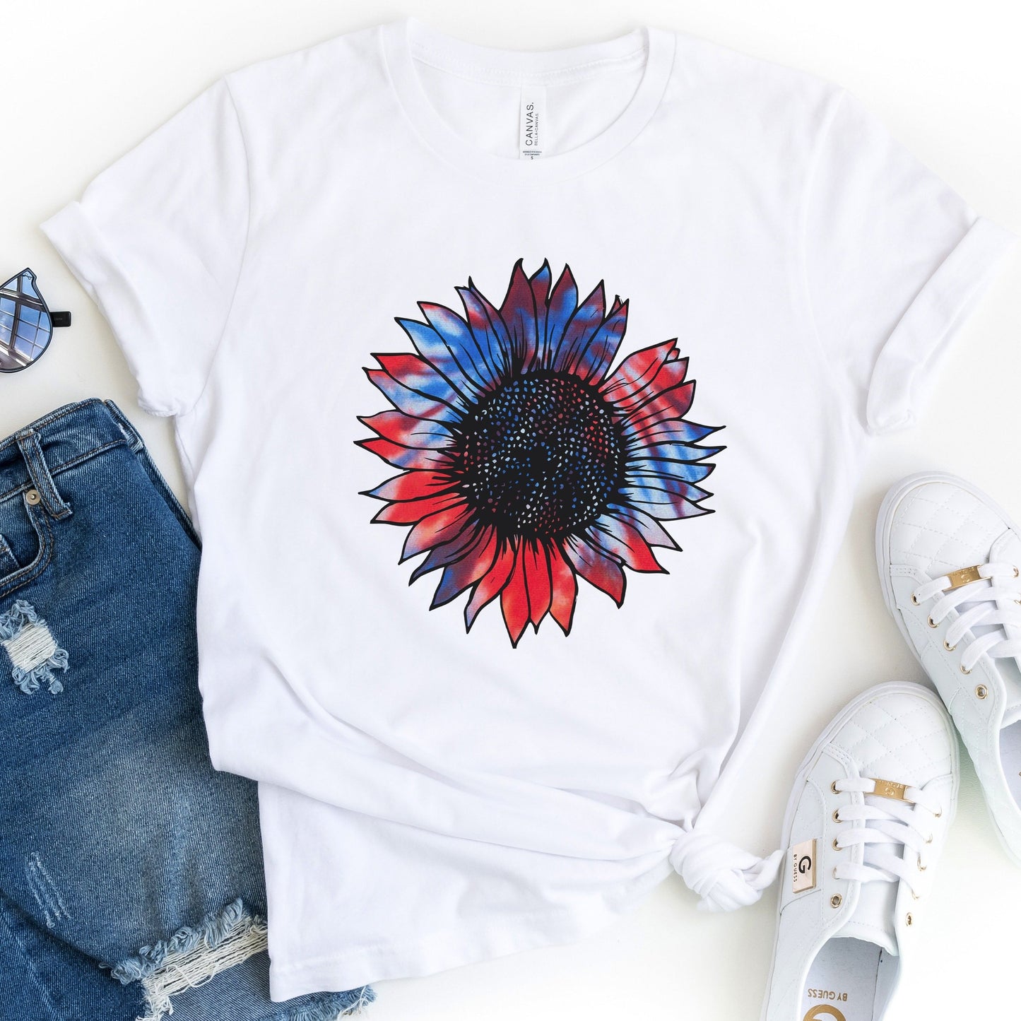 Sunflower Red White Blue Tee