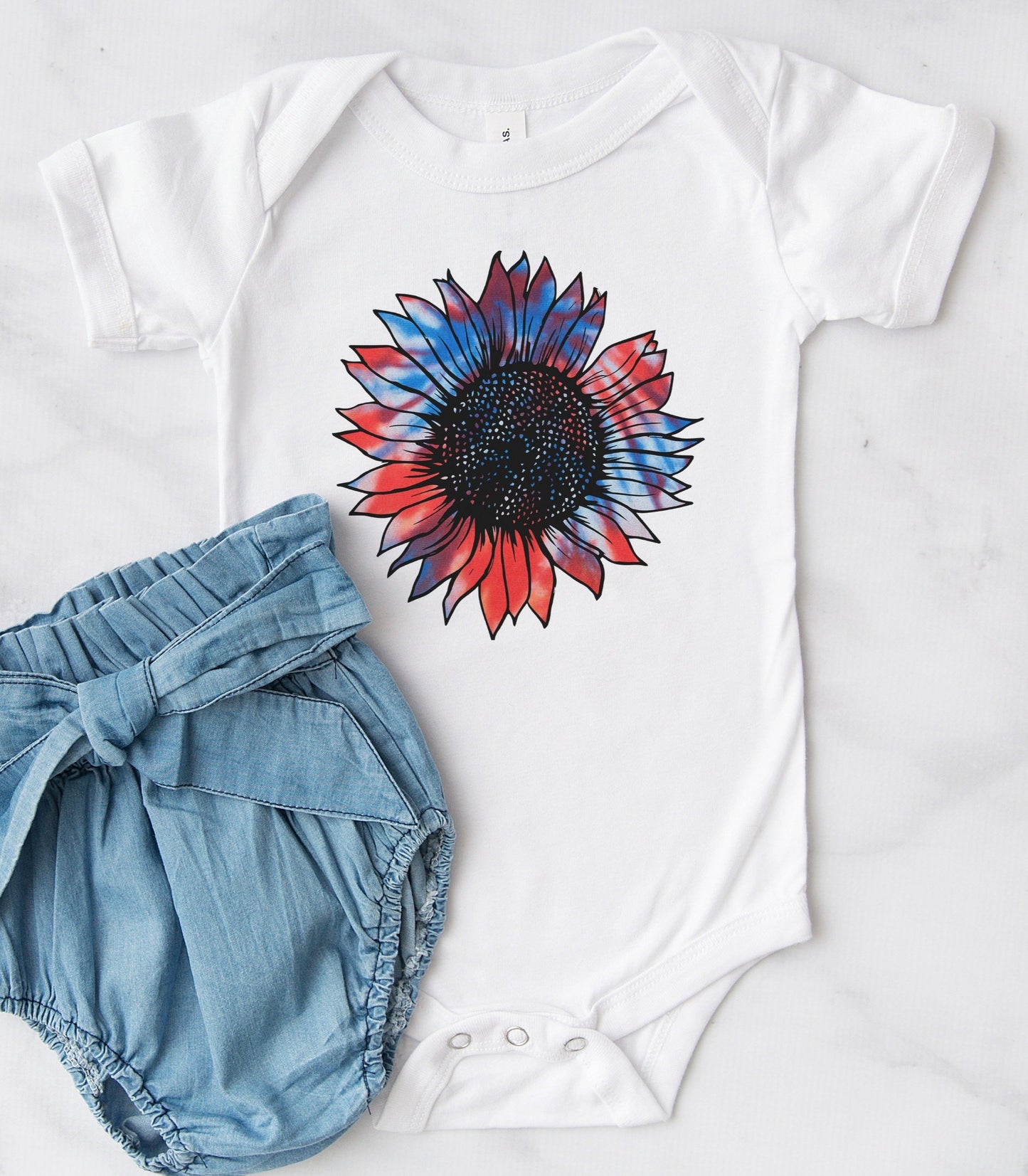 Sunflower Red White Blue Kids Tee/Bodysuit