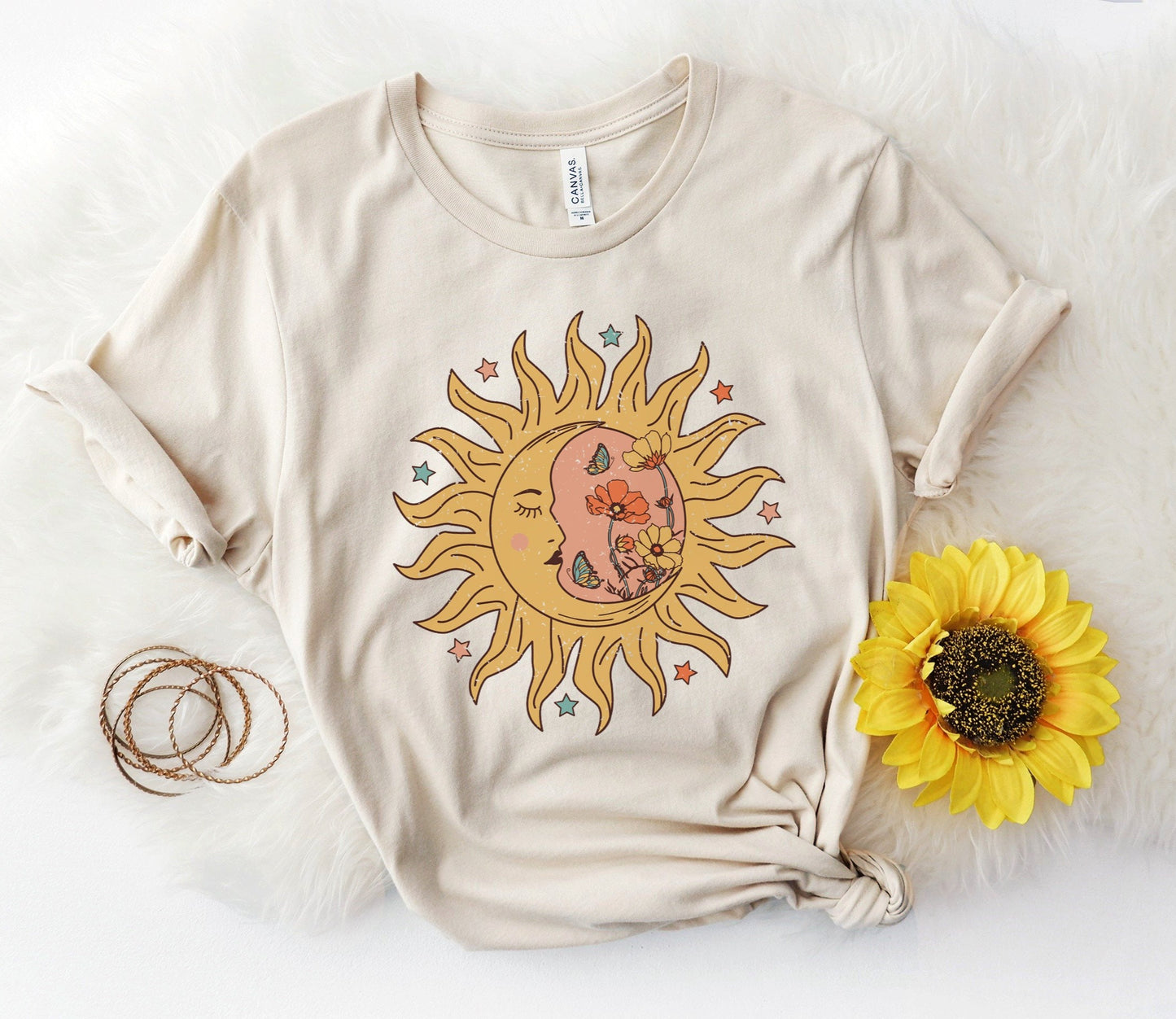 Floral Sun/Moon Tee