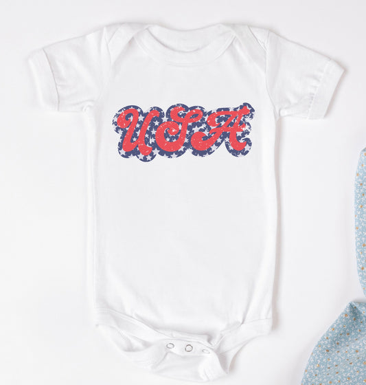 USA Retro Stars Kids Tee/Bodysuit