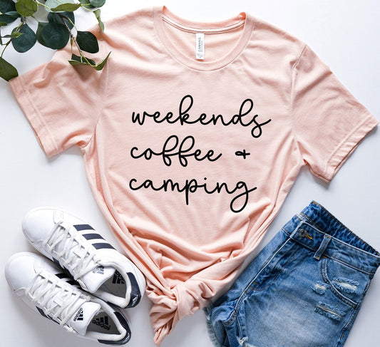 Weekends Coffee Camping Tee